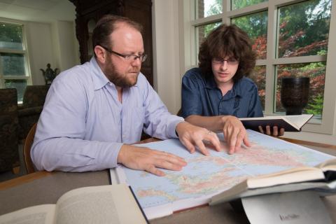 UNH student and professor review map